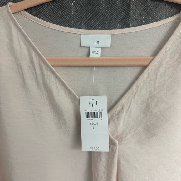 J.Jill Women’s Top, Size Large, Bisque Pink Relaxed V-Neck, NWT - Picture 2 of 9